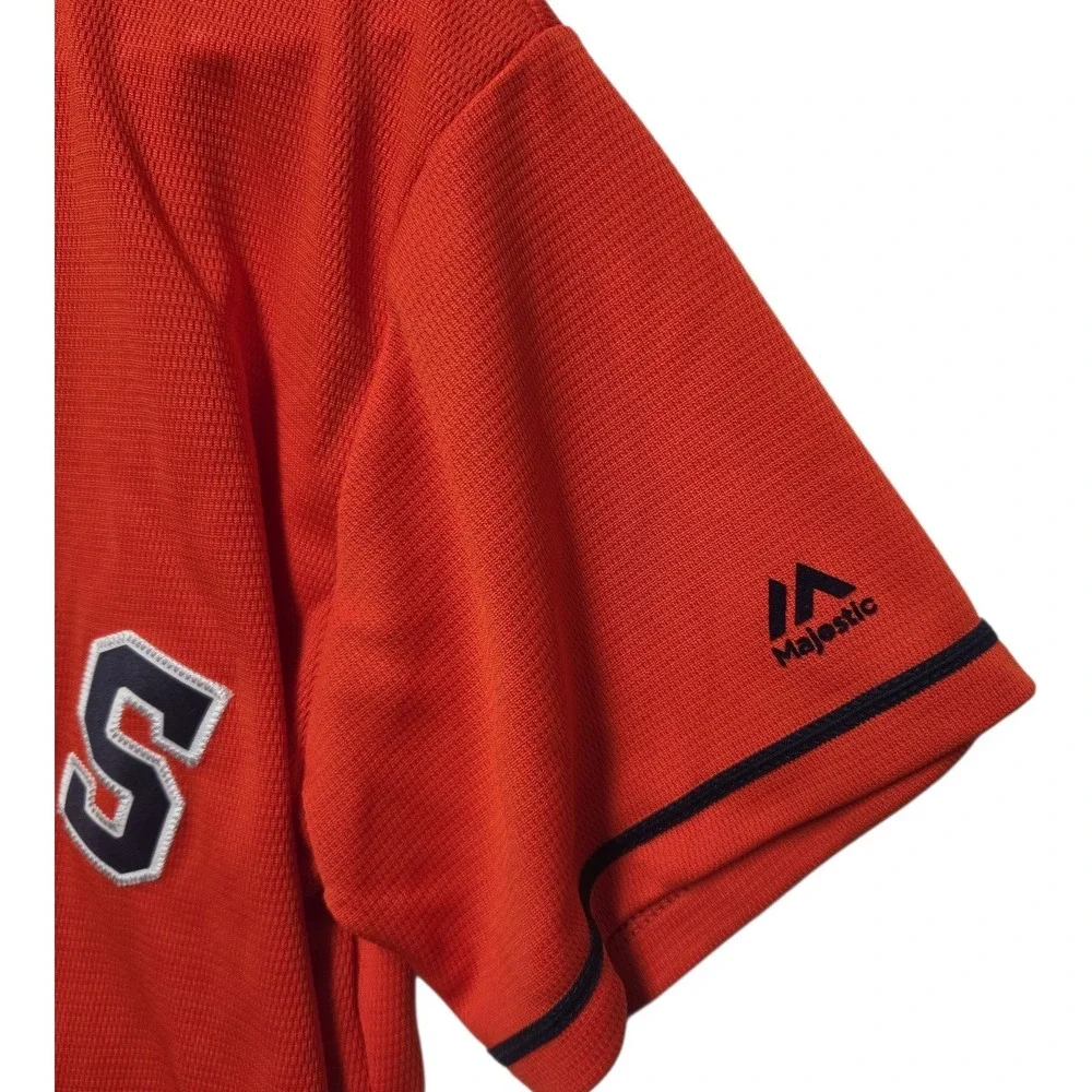 Majestic Houston Astros Jose Altuve 27 Youth Jersey Orange Cool Base L 14/16 NWT